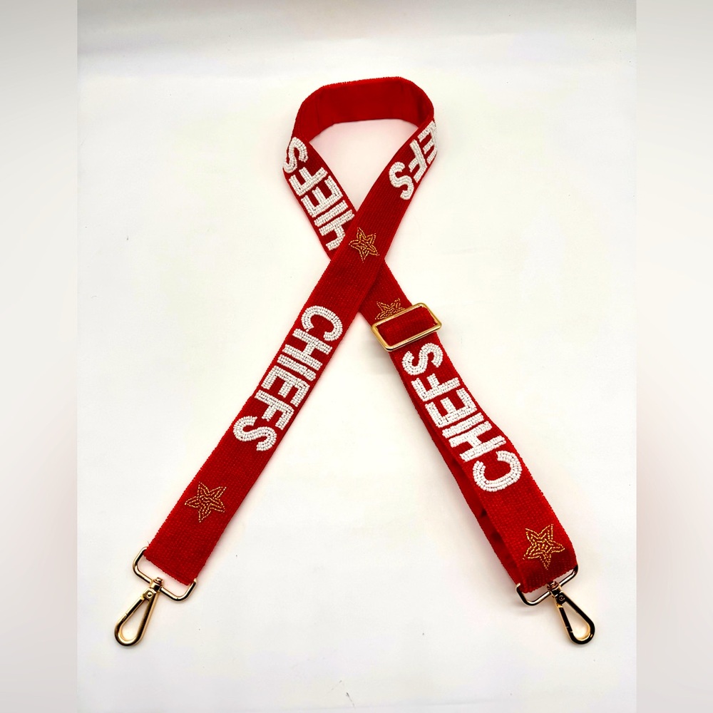 Chiefs Red Handmade Beaded strap Red, gold and white. Gorgeous strap